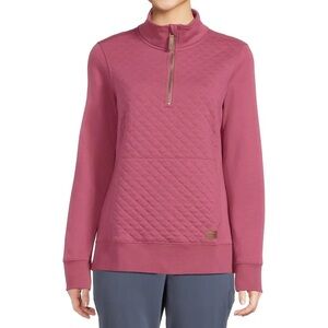 NWOT L.L Bean Quilted Sweatshirt 1/4 Zip Pullover Long Sleeve Womens Size Large